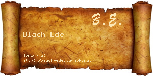 Biach Ede névjegykártya